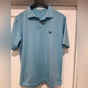 Peter Millar Light Blue Striped Polo Shirt